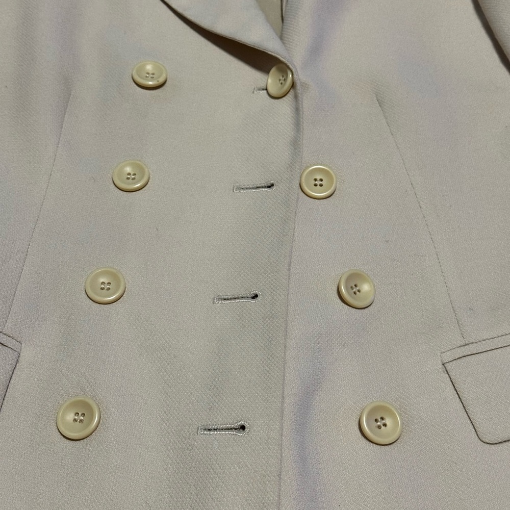 M.T. Studio Morgan Taylor Beige tan double breast Coat blazer size 6 - Picture 3 of 7